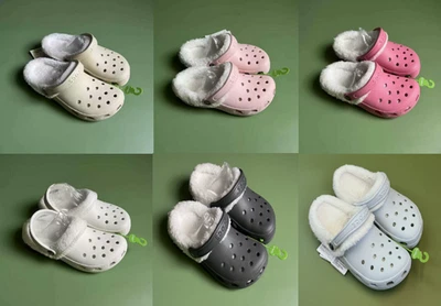 unisex Warm Crocs Clogs Womens mens sandals Slipper Slip Shoes fleece-lined