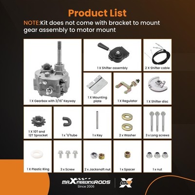 Maxpeedingrods Go Kart Forward Reverse Gearbox Kit 212Cc For 2Hp