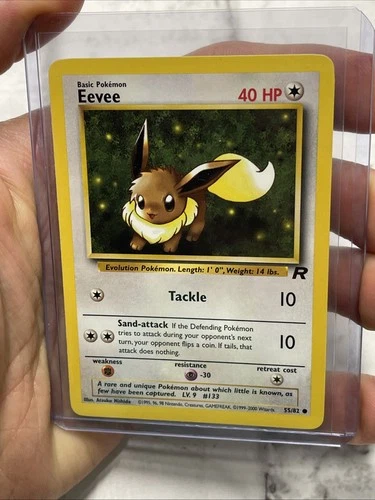 Pokémon Eevee 55/82 Pokemon Card Team Rocket Nintendo Vintage Vtg WOTC TCG NM/MT