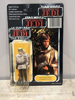 Vintage Star Wars Luke Skywalker Battle Poncho Tri Logo MOC.