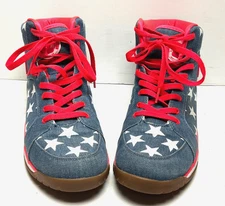 ZUMBA energy star hightop Sneakers Women’s Size 10 blue/ pink dance shoes