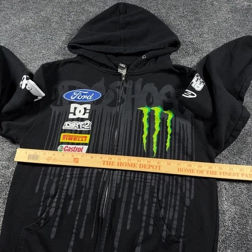 Y2K Black Monster Energy Ken Block DC Shoes Full Zip Jacket - Fits Men's Medium! image 4