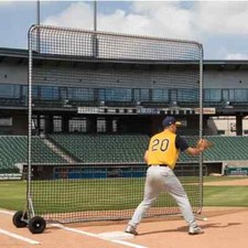 Baseball/Softball Fungo Scren with wheels 8'x8' Commercial for Schools/Leagues