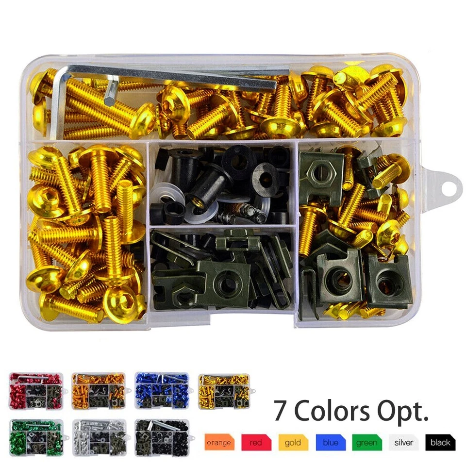 Juego completo de tornillos de perno de carenado apto para Kawasaki Honda M6 M5 195X motocicleta Foto 3 de 4