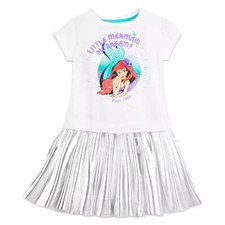 Disney Store Ariel "Big Dreams" T-Shirt Dress for Girls The Little Mermaid NEW