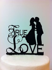 Silhouette True Love Bride Groom Kissing Acrylic Wedding Cake Topper MADE In U