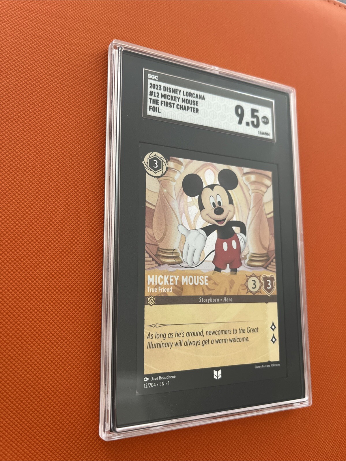 SGC 9.5 2023 DISNEY LORCANA MICKEY MOUSE TRUE FRIEND FOIL 12/204 MINT +