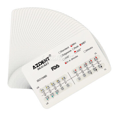 Staffe Ortodontiche AZDENT Staffe Ortodontiche Dentali AZDENT Mini Roth - Confezione Da 50 Pezzi, Misura .022, Ganci 3-4-5 Staffe Dentali AZDENT - Foto 8