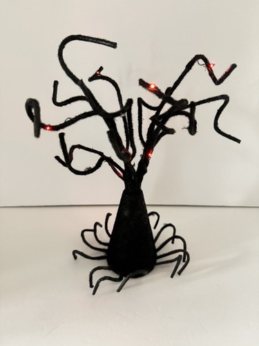 Vintage Lighted Halloween Tree Black Red Glow Haunted Forest CLEARANCE - Picture 9 of 10