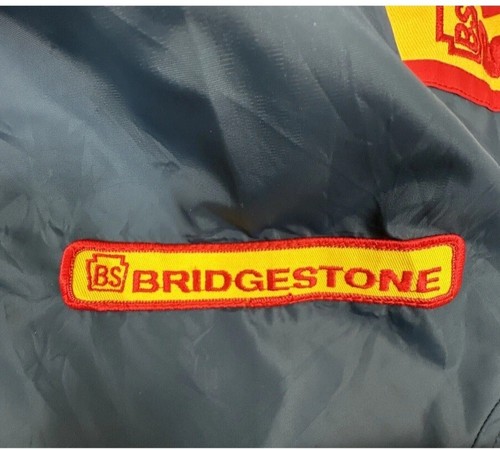 🔥🚨Vintage Bridgestone Cafe Motorcycle Car Racing Jacket Navy Mens Large Rare! - Picture 6 of 11