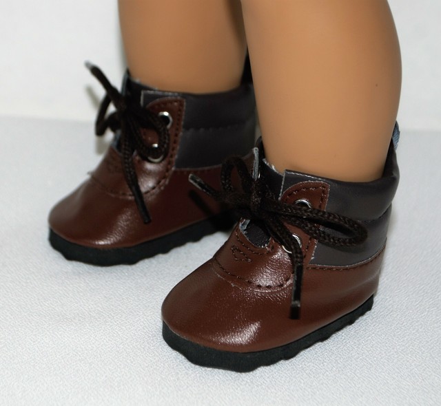 BOOTS BROWN FOR 18 in AMERICAN GIRL or BOY DOLL SHOES CLOTHES ACCESSORY