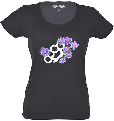 Killer Kirsche BRASSKNUCKLE Tattoo Flower T-Shirt Rockabilly
