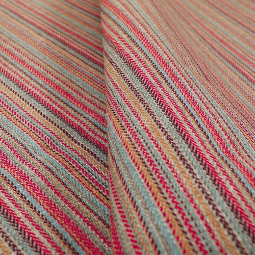 New Furnishing Fabric Quality Textured Striped Upholstery In Grey Red Colour - Picture 2 of 5