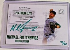 2014 Onyx Premium Platinum Elite Green Autograph Mike Foltynewicz Astros /50
