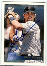 Brad Ausmus autographed baseball card (San Diego Padres) 1996 Topps #208