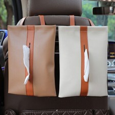 Car Tissue Napkin Holder Storage Organiser Case Auto Accessories PU Leather