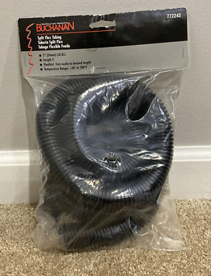 Buchanan Black Split Flex Tubing 5  Length 1  ID Cord Cable Management