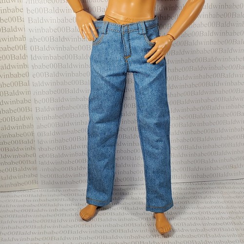 N30 C~ 11.5" CURVY MADE TO MOVE FITS KEN BUFF DOLL SIZE BLUE POCKET JEANS PANTS - Picture 16 of 24
