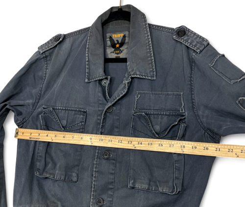 Tripp NYC Military Jacket Mens L Gray Y2K Utility Cargo Punk Grunge Goth Metal - Picture 5 of 11