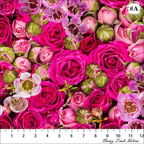 NORTHCOTT "BUDDING ROMANCE" ROSES PETALS FABRICS PRICED PER 1/2 YARD - Picture 2 of 7