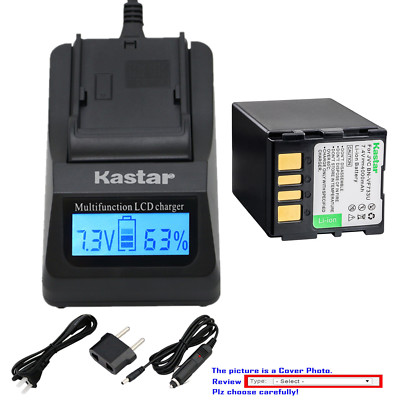 Kastar Battery LCD Fast Charger for BN-VF733 & JVC GR-D326 GR-D326EY GR-D326US