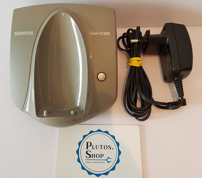 Siemens Gigaset Telefon Schnurlos C200 Grau Basisstation Charger Ladeschale DECT