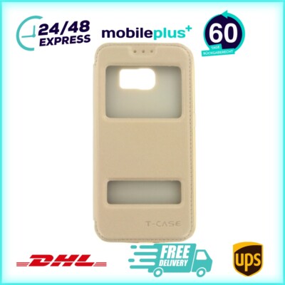 Lux Magnet Flip Handyhülle für Samsung S6 Edge Gold