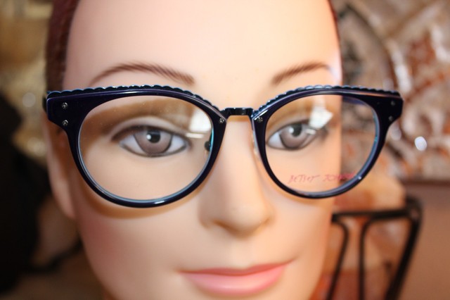 blue round eyeglass frames