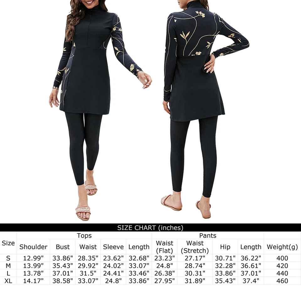 Damen Burkini Muslim Bademode Sommer Bodycon Badeanzug Islamische Schwimmanzug- - Bild 2 von 4