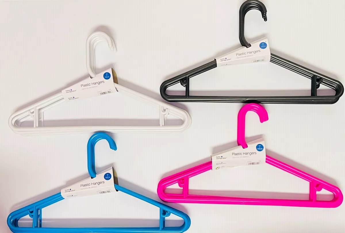 Plastic Hangers Premium Quality! 7 Pack Hangers, High Quality 4 Colors  Select