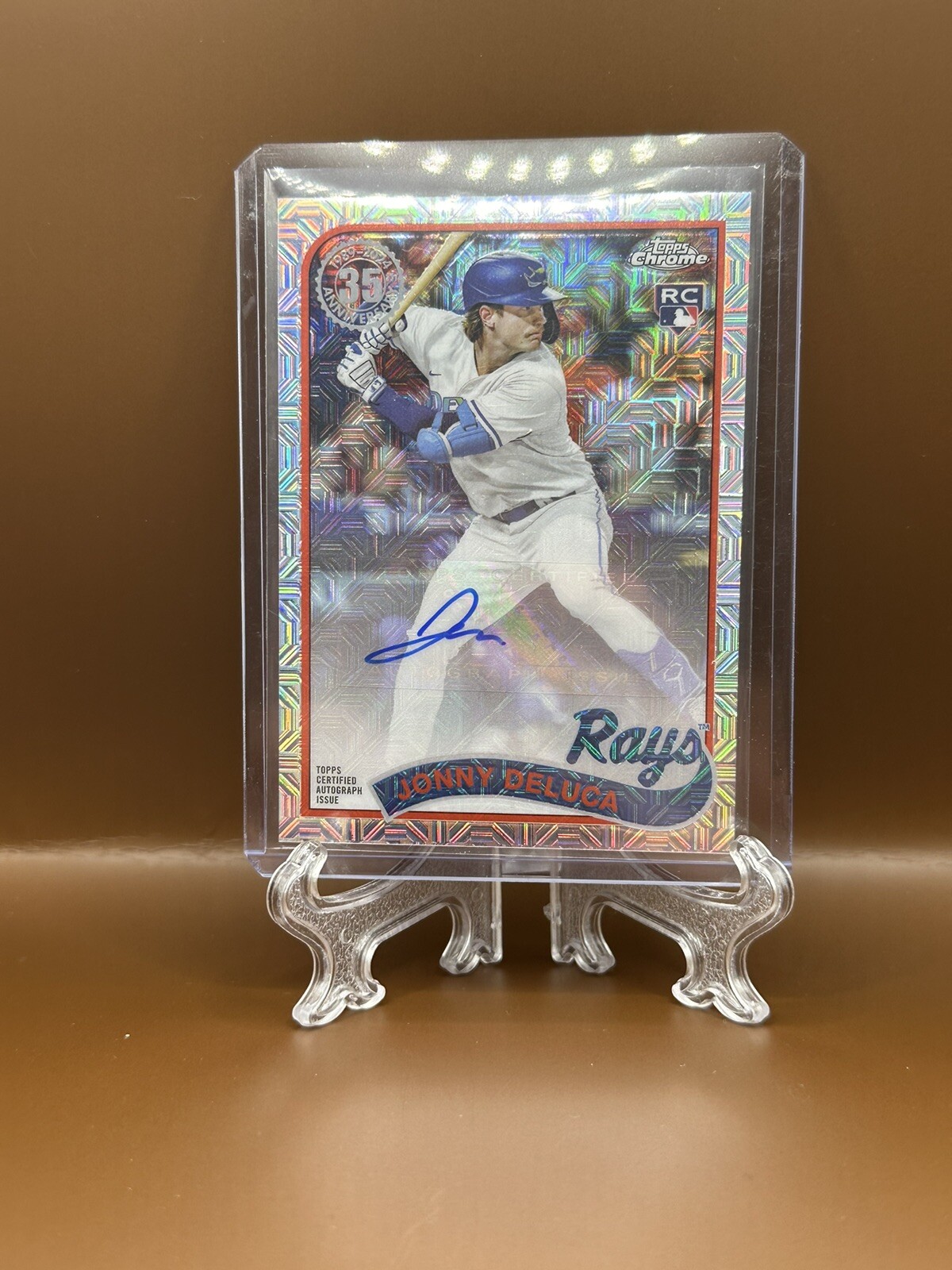 2024 Topps Series 2 - 1989 Topps Chrome Silver Pack Mojo Auto Jonny Deluca Rays