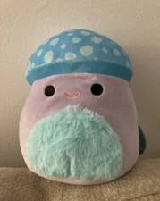 Squishmallows 8" Pyle The Mushroom Teal Blue Fuzzy Belly Purple Plush NWT 2023