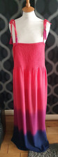 BNWT BONMARCHE Coral Plum & Navy Tie Dye Maxi Dress Size 24