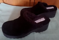 Lower East Side Vtg. Clog/Mule Platform Shoe Sz 8 1/2 90's/Y2K Faux Fur Trim