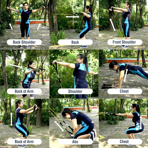 UPOWEX Unbreakable Resistance Bands Set – 5 Stackable Exercise Bands up to 150lb - Picture 6 of 6