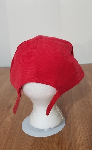 Vintage Courtesy Jeep Eagle Corduroy Trucker Snapback Red Cap Hat Embroidered - Picture 3 of 24