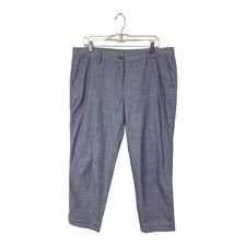 Talbots NEW Women's Petite 14 14P Relaxed Chino Pants 100 Cotton Blue Pockets