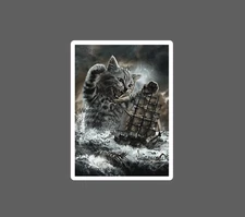 Cat Sticker Playing Sea Monster Waterproof
