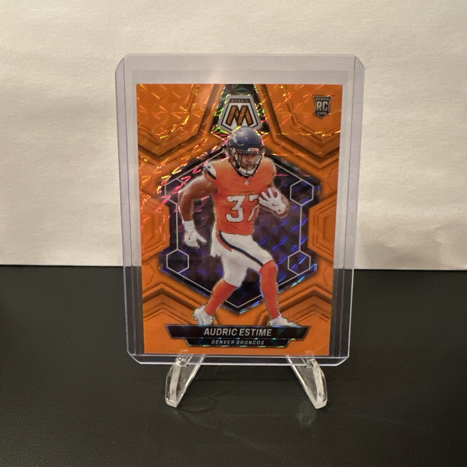 2024 Panini Mosaic - Audric Estime Orange Fluorescent /25 (RC) #392