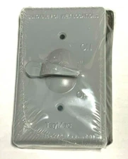 TayMac TC100S Weatherproof Toggle Cover 1-Gang Vertical Device Mount Gray