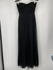 VERA WANG Maids Dress Size 4 Black Strapless Wedding Tulle Full Length Y2K READ