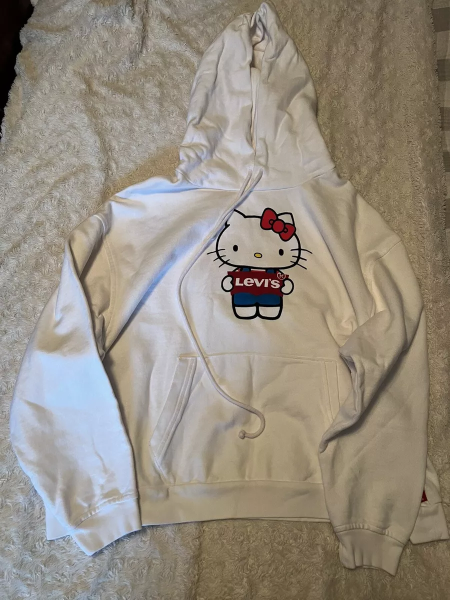 Levis Hello Kitty Hoodie White Sweatshirt with Hood size XL