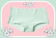 M NO SHOW Misty Seafoam Aqua Stretch Victorias Secret PINK Boyshort Brief Panty