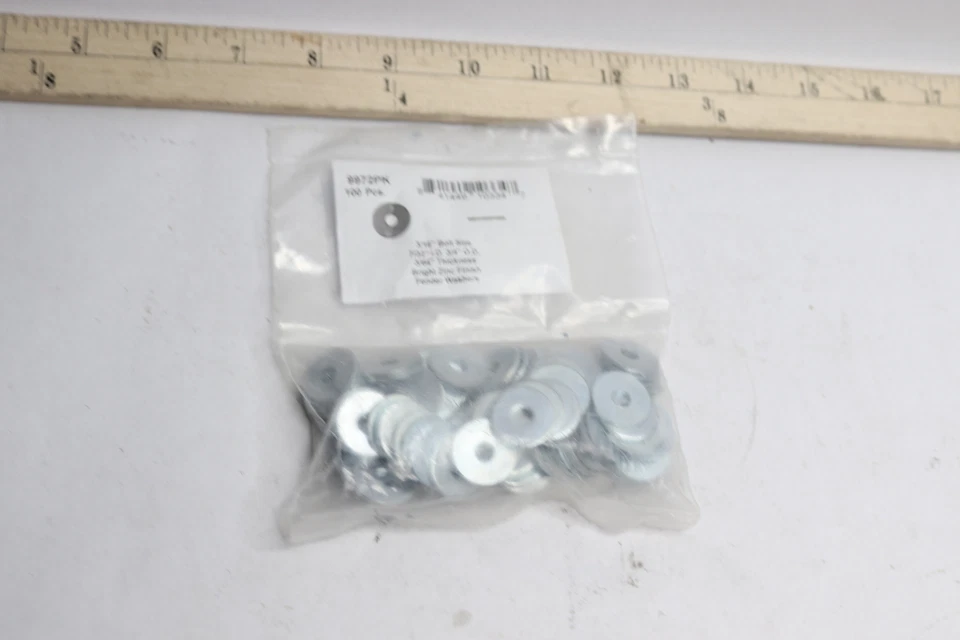 (100-Pk) Arandelas de guardabarros discoteca chapadas en zinc 3/16" X 3/4" x 3/64" de espesor 9972PK Foto 2 de 3