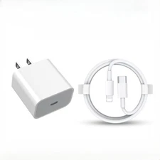 Fast Charger 20W Dual USB-C Power Adapter Wall Charger Box+3ft Type C To C Cable