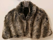 Womens Faux Fur Shawl Shrug Weddings Wrap Evening Coat