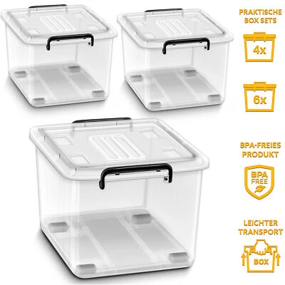 tillvex® Aufbewahrungsbox mit Deckel Aufbewahrung Box Ordnungsboxen Küche Stapel - Bild 1 von 4