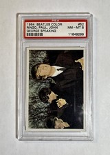 1964 Topps Beatles Color #52 PSA 8 NM-MT George Speaking John Lennon Paul Ringo