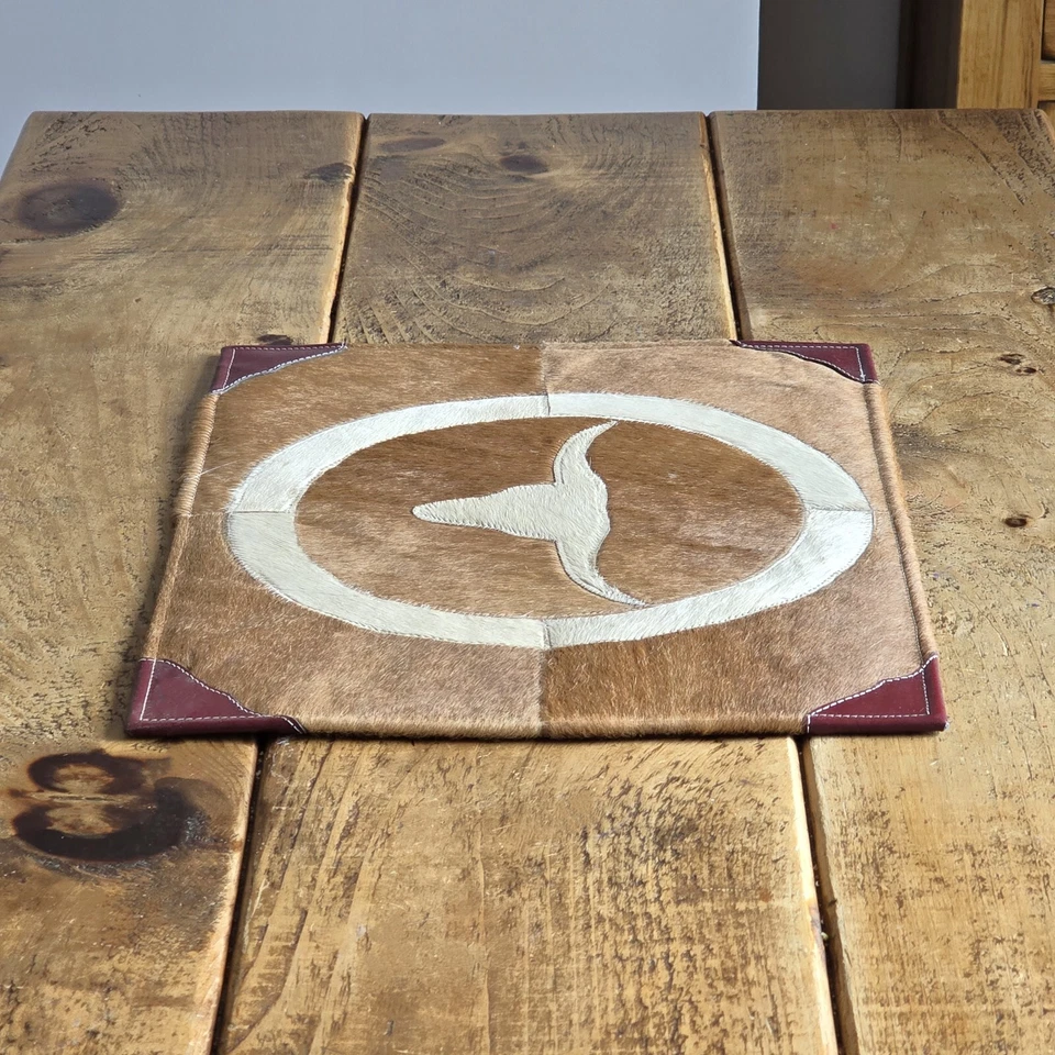 Cowhide table placemat, Premium quality, Genuine hair-on leather, house warming - Image 4 of 4
