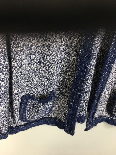 Roz & Ali Women's Blue Open Front Pockets Large Cardigan Sweater Normcore Preppy - Picture 10 of 10